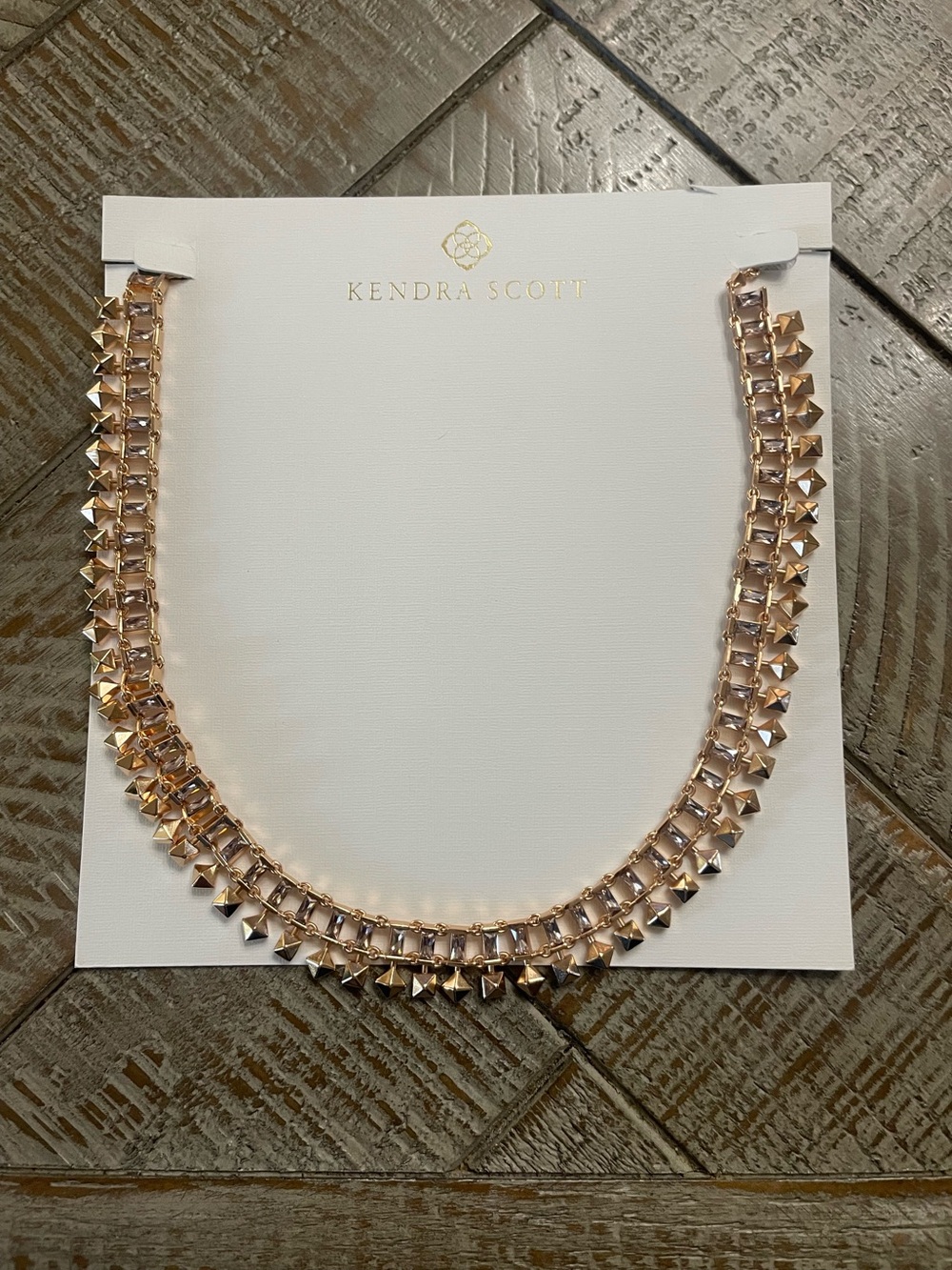 Kendra Scott Oscar Choker Necklace Brass Plated 18K Rose Gold